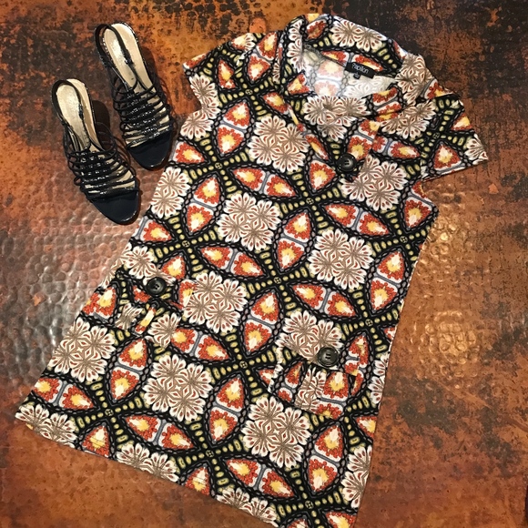 Papillon Button Cowl Neck Sweater Dress - L - Picture 1 of 7